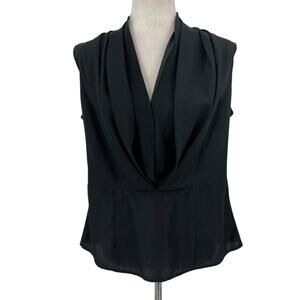 Y2K Cowl Neck Sleeveless Womens Blouse Sz S Draped Minimalist Vintage San Andre